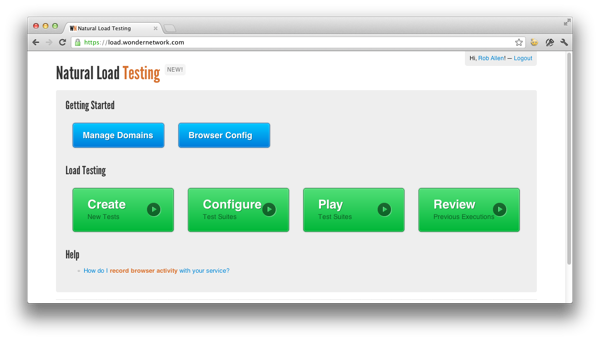 Natural Load Testing home page