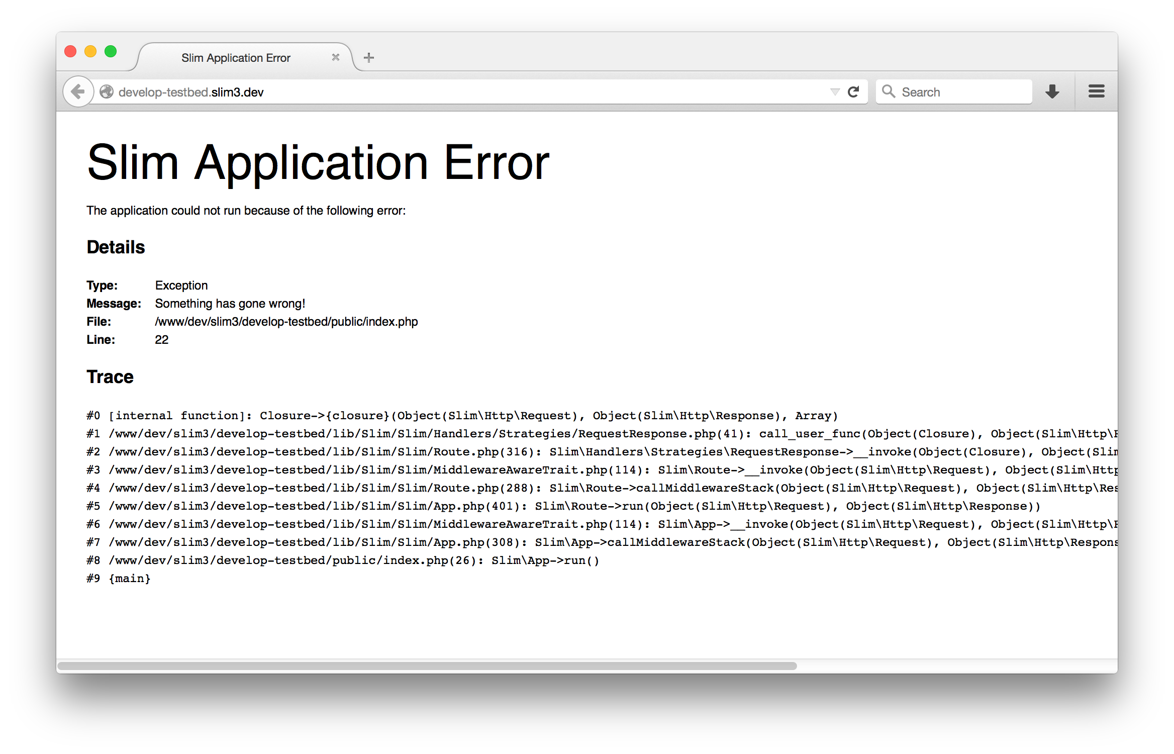 Php error line