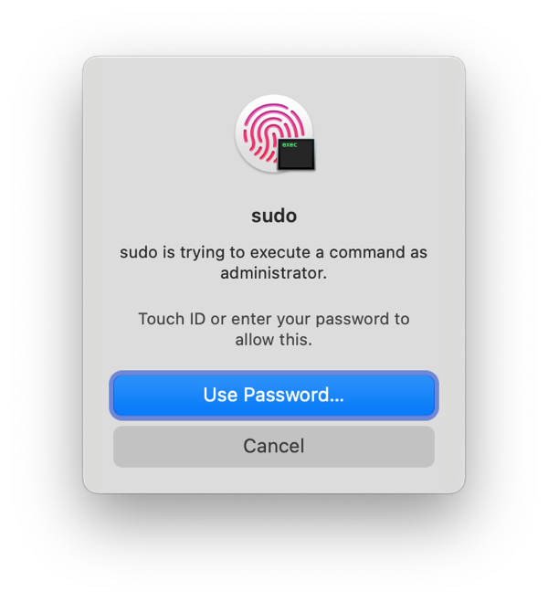 Add TouchID authentication to sudo