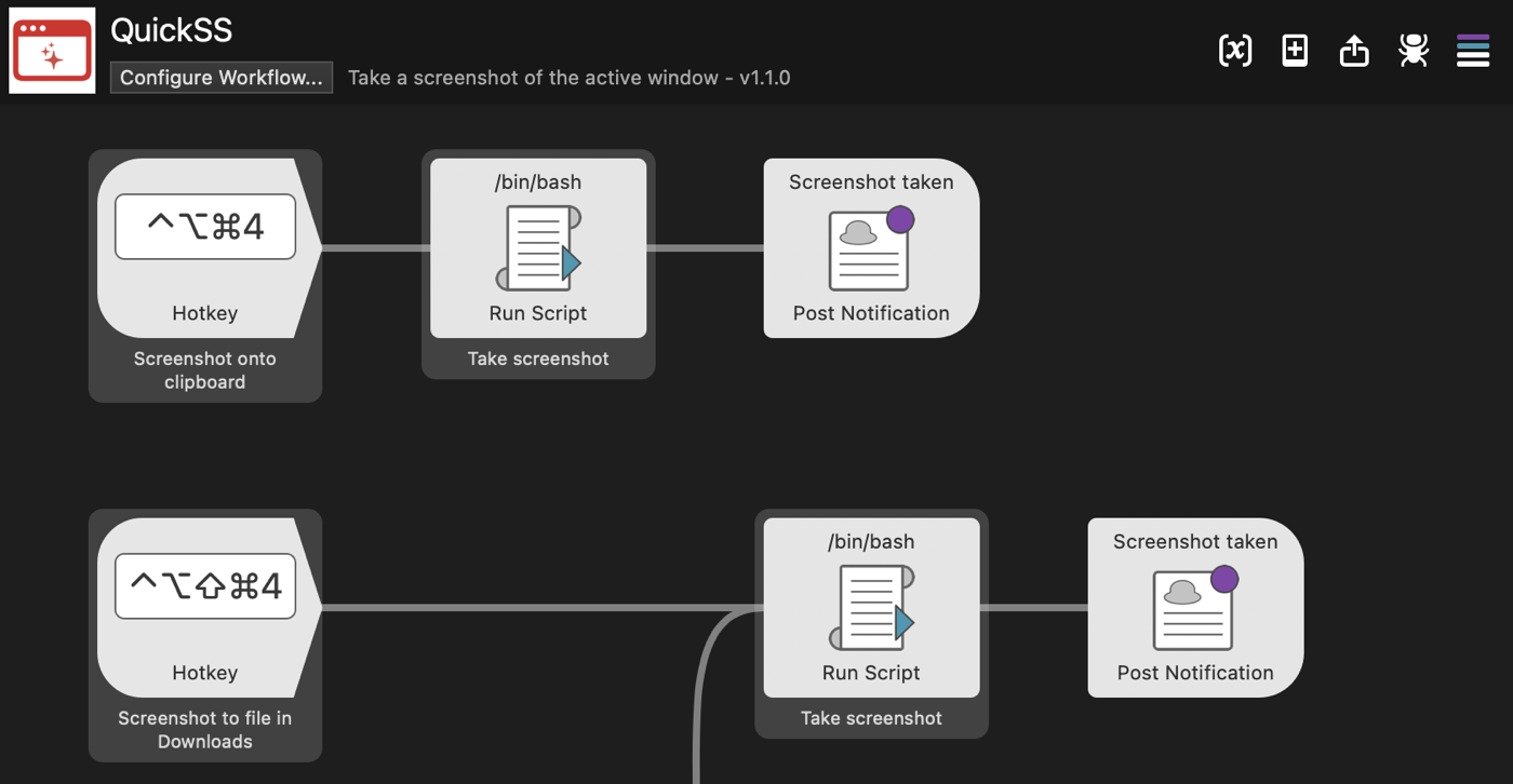 Quickss alfred workflow.