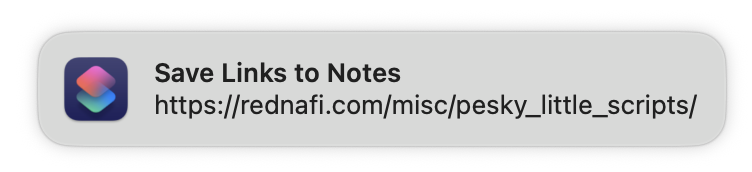 Save links to notes notification light.