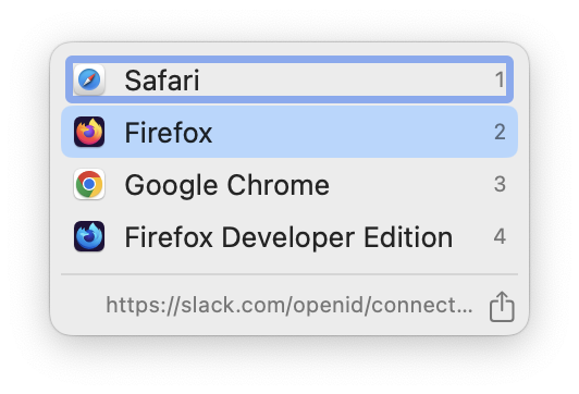 Slack app linkopen in choices light.
